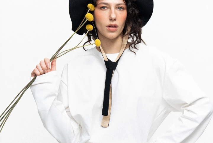 RUDA HLYNA Reversible Black Panama Hat